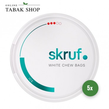 Skruf Snus White Chew Bags Ice Strong (Bag 3) (5 x 17g) Dose