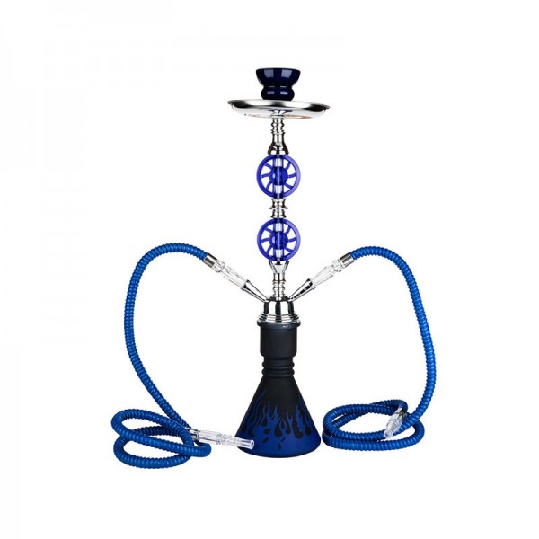 Shisha Two Circle in Blau mit 2 Schläuchen, 55 cm