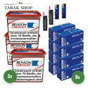 Benson & Hedges Volumentabak Red (3 x 255g) + 2.000 Hülsen (nach Wahl) + 2 Sturmfeuerzeuge + 2 Feuerzeuge
