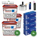 Benson & Hedges Volumentabak Red (3 x 255g) + 1.000 Hülsen (nach Wahl) + 1 Sturmfeuerzeug + 1 Feuerzeug + 1 Dreh Aschenbecher