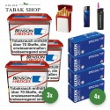 Benson & Hedges Volumentabak Red (3 x 255g) + 1.000 Hülsen (nach Wahl) + 1 Sturmfeuerzeug + 1 Feuerzeug + 1 Gizeh Etui