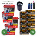 Winston Red Titan Tabak (4 x 270g) + 2.000 Hülsen (wählbar) + 1 Sturmfeuerzeug + 2 Feuerzeuge + Coney KFZ-Ascher