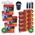Winston Red Titan Tabak (4 x 270g) + 2.000 Hülsen (wählbar) + 1 Sturmfeuerzeug + 2 Feuerzeuge + Coney KFZ-Ascher