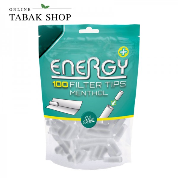 Energy+ Menthol Filter Tips 6mm 100er Beutel