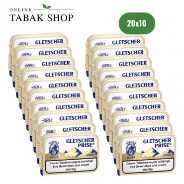 Pöschl Gletscher Prise GOLD Snuff Schnupftabak Dose (20x 10g)