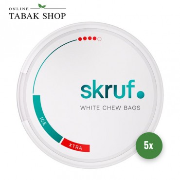 Skruf Snus White Chew Bags Ice Extra (Bag 4) (5 x 17g) Dose