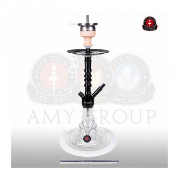 Amy Deluxe Shisha 070.02 Alu Zulu S Clear (Matt schwarze Säule) (64cm)