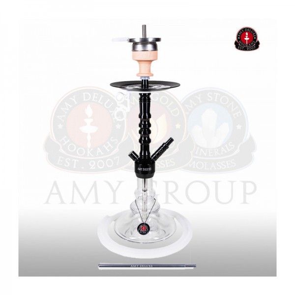 Amy Deluxe Shisha 070.02 Alu Zulu S Clear (Matt schwarze Säule) (64cm)
