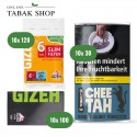 Chee Tah Tabak (10 x 30g) + GIZEH Black Fine Blättchen (10 x 100er) + GIZEH Slim Filter 6mm (10 x 120er)
