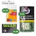 Chee Tah Tabak (10 x 30g) + GIZEH Black Fine Blättchen (10 x 100er) + GIZEH Slim Filter 6mm (10 x 120er)
