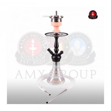 Amy Deluxe Shisha 340R Little Zuri Rainbow Clear (Matt Schwarze Säule) (62cm)