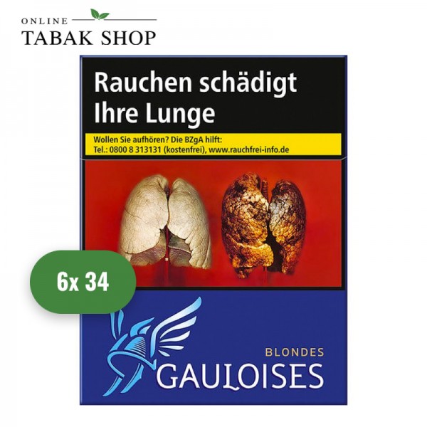 Gauloises Blondes Blau Zigaretten 3XL (6 x 34er)