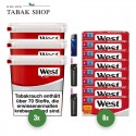 West Red Tabak (3 x 170g) Eimer + 2.000 Hülsen (wählbar) + 2 Sturmfeuerzeuge + 1 Feuerzeug