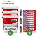 West Red Tabak (3 x 170g) Eimer + 2.000 Hülsen (wählbar) + 2 Sturmfeuerzeuge + 1 Feuerzeug