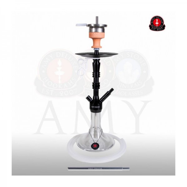 Amy Deluxe Shisha 069.02 Alu Lima S Clear (Matt Schwarze Säule) (64cm)