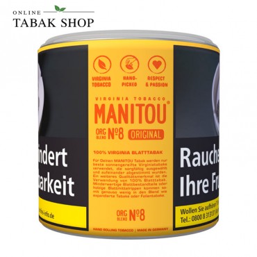 Manitou No. 8 Gold Tabak Organic Blend 80g Dose