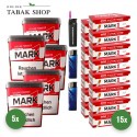 Mark 1 Tabak (5 x 320g) + 3.000 Hülsen (wählbar) + 2 Feuerzeuge + 1 Sturmfeuerzeug