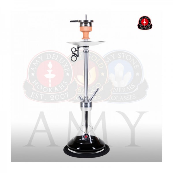 Amy Deluxe Shisha 066.01 Alu Deluxe Black (Chrome Säule) (81cm)