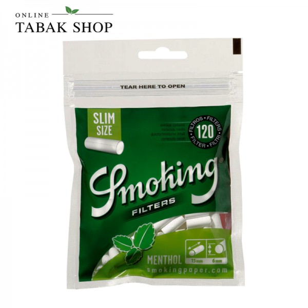 Smoking Menthol Slim Filter 6mm 120er Beutel
