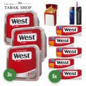 West Red Tabak Titan Box (3 x 280g) + 1.000 Hülsen + 1 Sturmfeuerzeug + 1 Feuerzeug + 1 Gizeh Etui