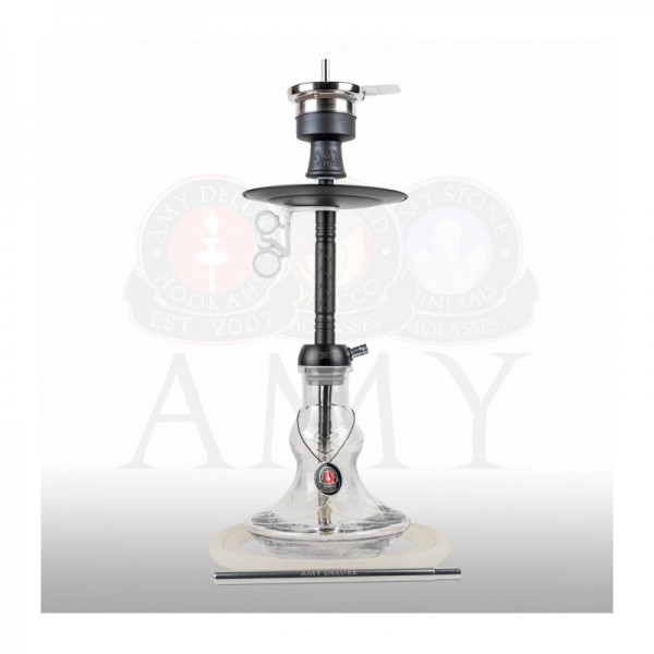 Amy Deluxe Shisha 122.02 Alu Flirt S Clear (Matt schwarze Säule) (60cm)