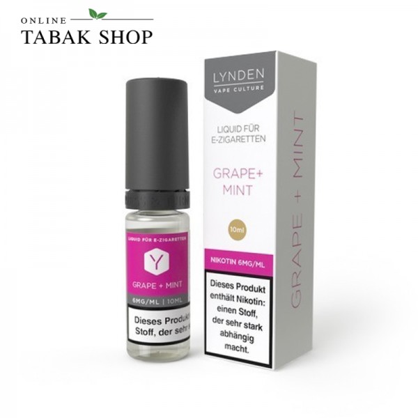 Lynden GRAPE & MINT Liquid, 70/30 VG/PG (1x 10ml) Bottle