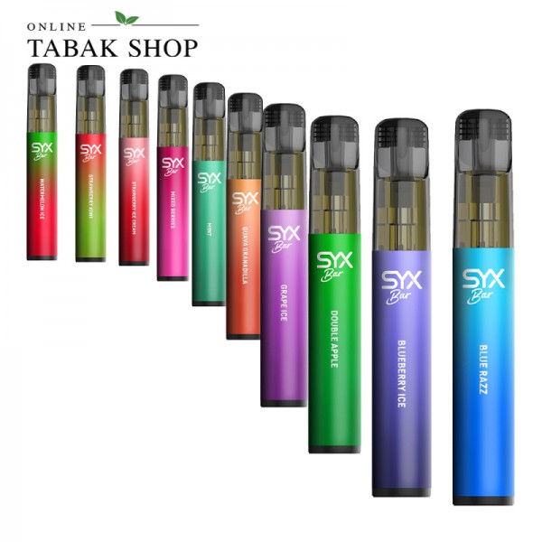 SYX Bar 900 Einweg E-Shisha E-Zigarette in 10 wählbaren Aromen (2ml, 20mg/ml Nikotin)