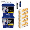 Winston Blue (2 x 180g) + 1.000 Hülsen + 1 Sturmfeuerzeug + 1 Feuerzeug