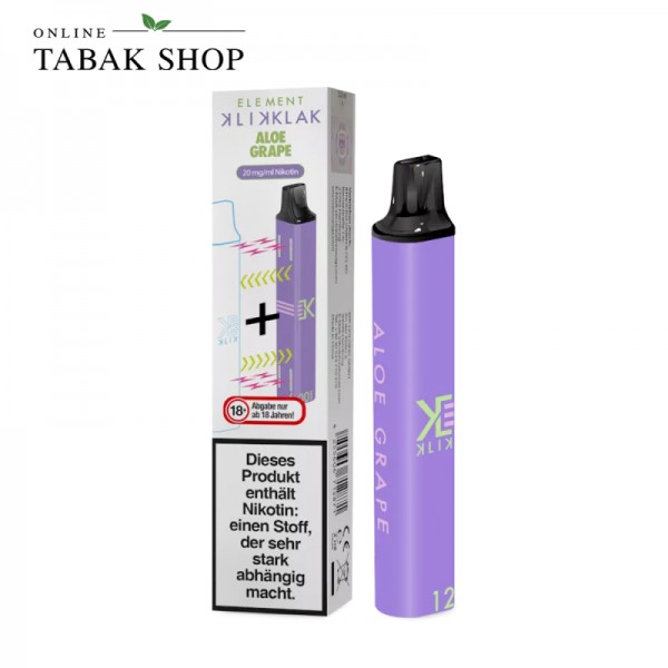 Klik Klak Vape by Element Einweg E-Zigarette | Einweg E-Shisha | alle Sorten | 20mg/ml Nikotin