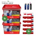 Winston Tabak Rot (3 x 125g) + 1.000 Hülsen (wählbar) + 2 Feuerzeuge + 1 Sturmfeuerzeug