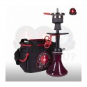 Amy Deluxe Shisha 116.03 Alu Mini Bag Clear (mit Tasche) (Matt schwarze Säule) (45cm)
