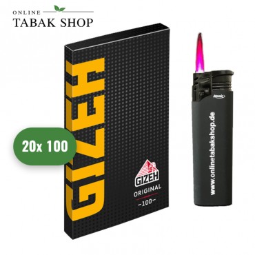 GIZEH Black Original Magnet (20x 100er) + 1 Sturmfeuerzeug