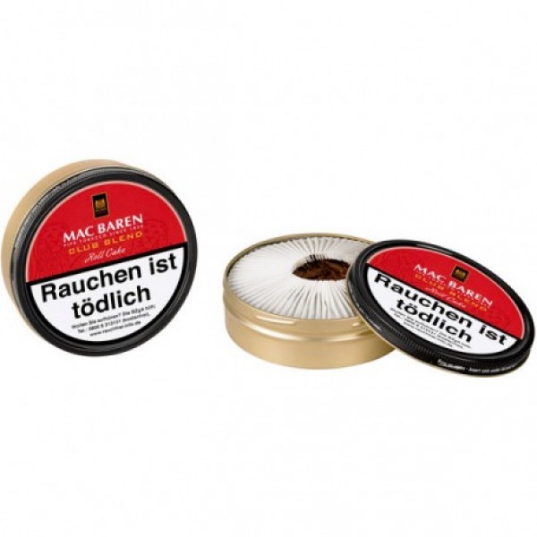 Mac Baren Club Blend Spun Cut (Roll Cake) Pfeifentabak 100g Dose