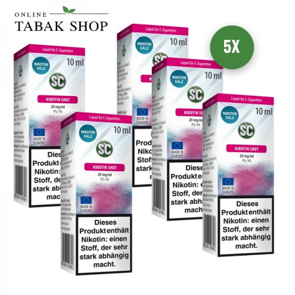 SC NikotinSalz Shot 40PG / 30VG - 20mg/ml Nikotin (5x 10ml)