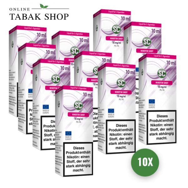 SC NikotinShot 50PG / 50VG - 18mg/ml Nikotin (10x 10ml)