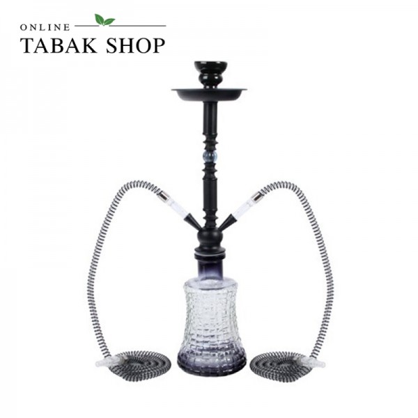 Shisha "Big Mike" in Schwarz mit 2 Schläuchen, 58 cm