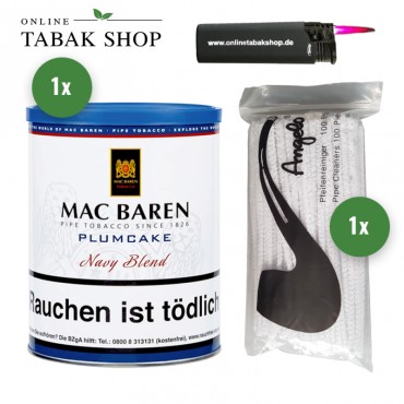 Mac Baren Plumcake 250g + 100 Pfeifenreiniger , 1 Sturmfeuerzeug