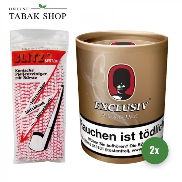 Exclusiv Mixture No.6 Pfeifentabak (2 x 200g) + 80 Blitz Pfeifenreiniger