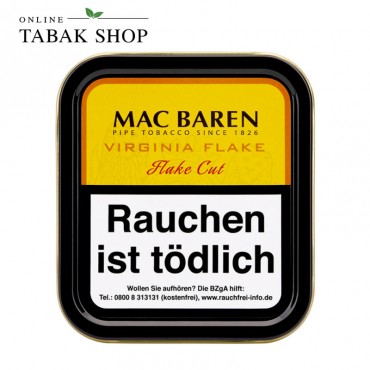 MAC BAREN Virginia Flake Cut Pfeifentabak 50g Dose