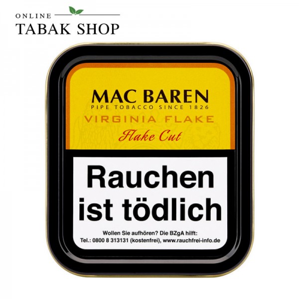 MAC BAREN Virginia Flake Cut Pfeifentabak 50g Dose