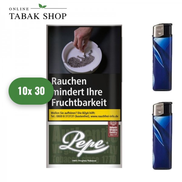 PEPE "Dark Green" (10 x 30g) + 2 Feuerzeuge