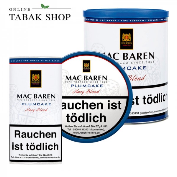 Mac Baren Plumcake Navy Blend Pfeifentabak (Bitte Grammatur wählen!)