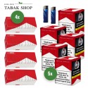 Marlboro Rot Tabak (5 x 70g) + 1.000 Hülsen + 3 Feuerzeuge