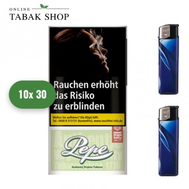 Pepe Bright Green (10 x 30g) + 2 Feuerzeuge