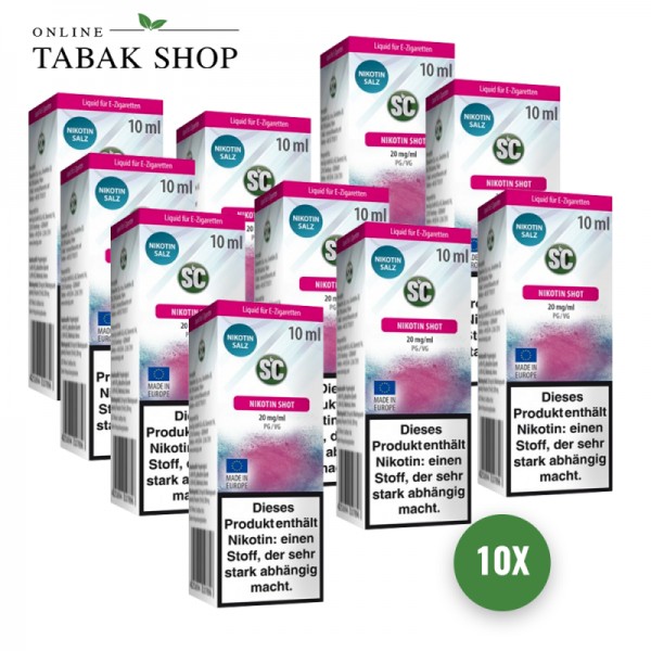 SC NikotinSalz Shot 40PG / 30VG - 20mg/ml Nikotin (10x 10ml)