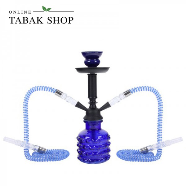 Shisha "Smarty" in Blau mit 2 Schläuchen, 32 cm