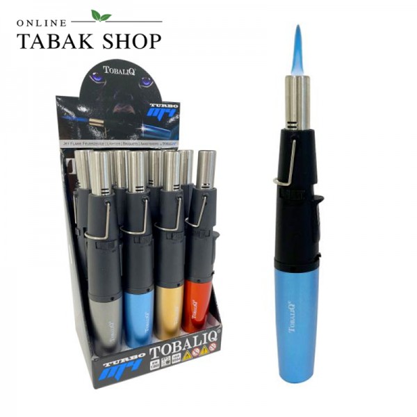 TobaliQ Jetflame Brenner / Torch lighter - M4 - mit Halter und Standfuß (Farbe nicht wählbar!)
