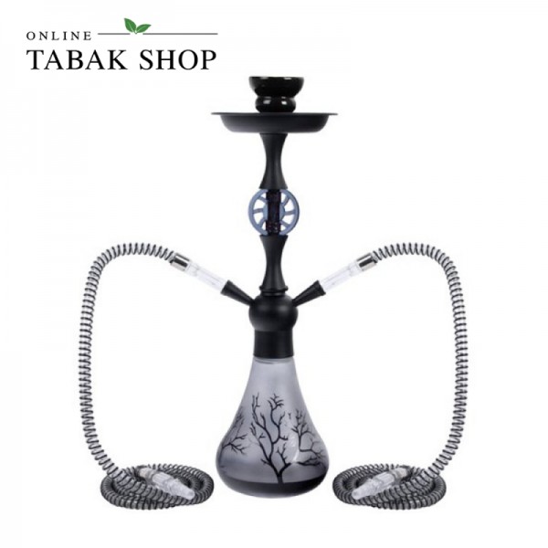 Shisha "Branch" in Schwarz mit 2 Schläuchen, 44 cm