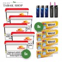 PARAMOUNT (5 x 125g) + 2.000 WEST Hülsen (wählbar) + 2 Sturmfeuerzeuge + 3 Feuerzeuge