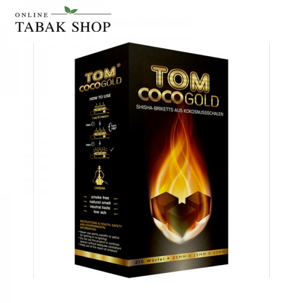 Tom Cococha Shisha Natur-Kohle Gold 216er 3kg Packung